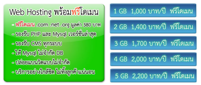 บริการ web hosting ฟรีโดเมน free domain